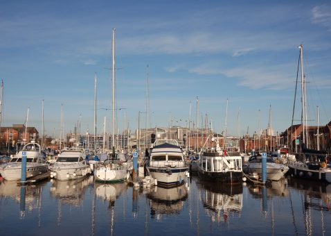 Hull marina, East Yorkshire.